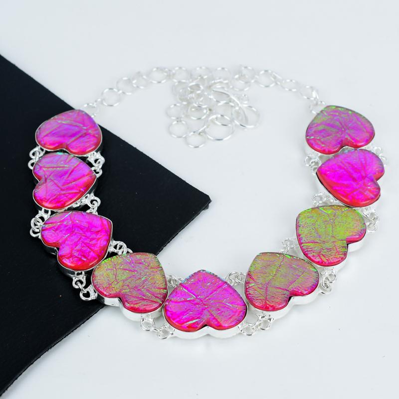 Розовый австралийский триплет огненный опал драгоценный камень ручной работы серебро 925 пробы гальванопластика ожерелье, опал серебро для жены унисекс ожерелье