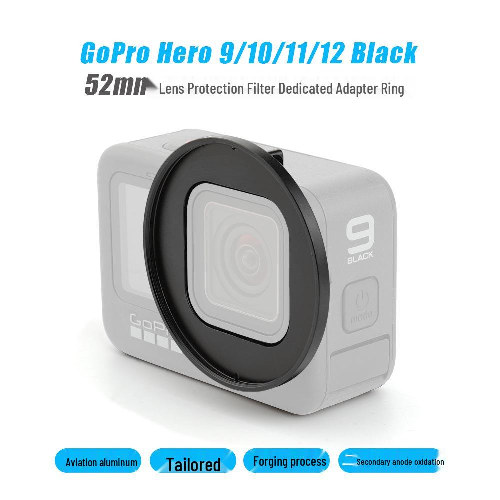 Адаптер-кольцо для фильтра для дайвинга GoPro Hero 12/11/10/9 - Рамка для УФ-фильтра 52 мм из алюминиевого сплава