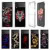 Dragon Animal Luxury Case For Samsung Galaxy Z Flip 3 4 5g Funda Z Flip3 Clear Pc Hard Shockproof Back Phone Coque Shell