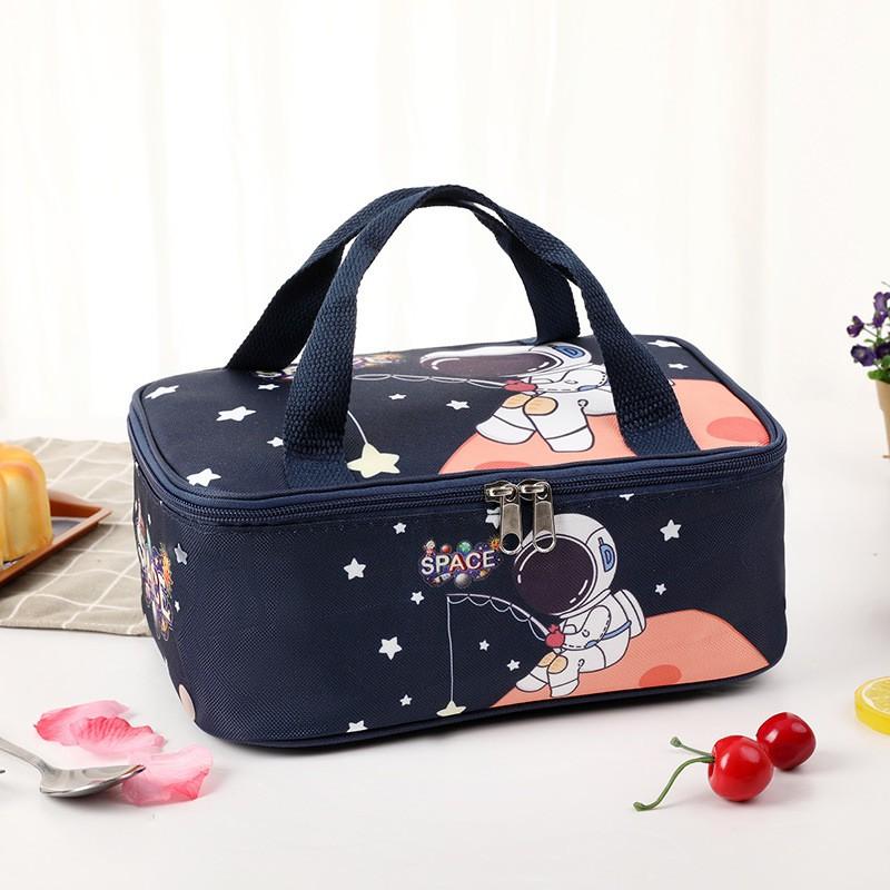 Cartoon Insulated Lunch Bag Reusable Food Carrier Kids Students Office Meal Storage Aluminum Foil Thermal Tote