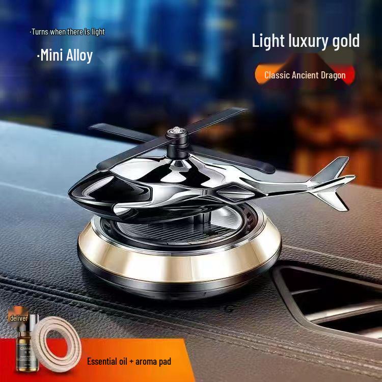 Вращающийся автомобильный освежитель воздуха в виде вертолета на солнечной батарее с датчиком освещенности