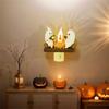 Halloween Ghostly Campfire Flashing Night Light Resin Festival Lantern Fire Marshmallow Night Light Wall Decoration Lamp