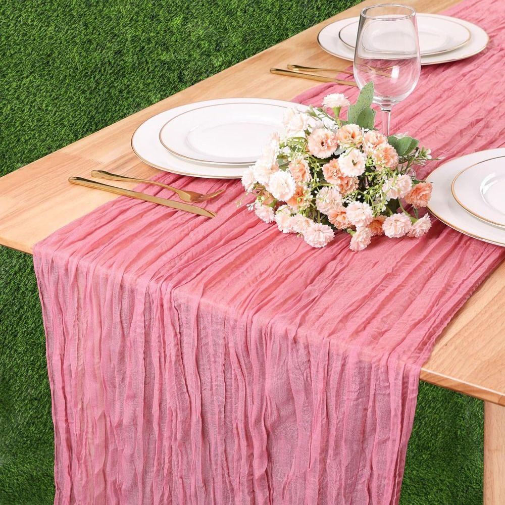 90x180/300cm Gauze Tablecloth Rustic Country Cheesecloth Table Setting  Dinning Decor