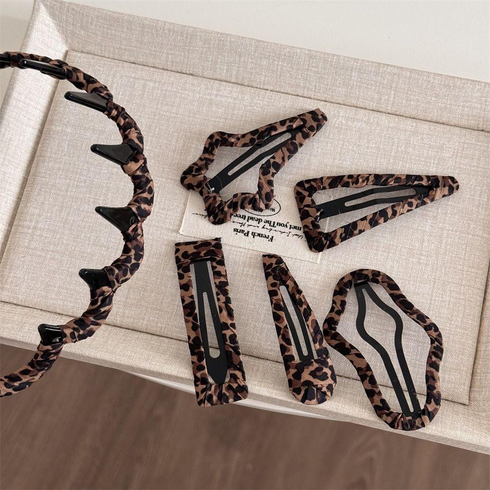 Leopard Print Hair Clip Water Drop Barrette Fashion Hairpin Headwear