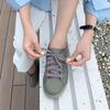 Jisyu Women Genuine Lambskin Quilted Platform Sneakers