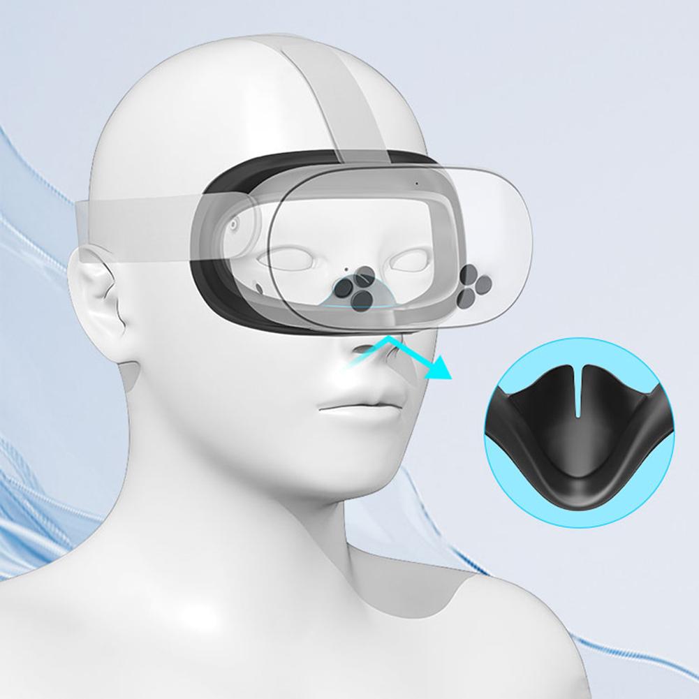 Силиконовая накладка для лица VR с носовой перегородкой против протекания Защитная накладка для глаз VR из силикона для Meta Quest 3S Аксессуары для VR