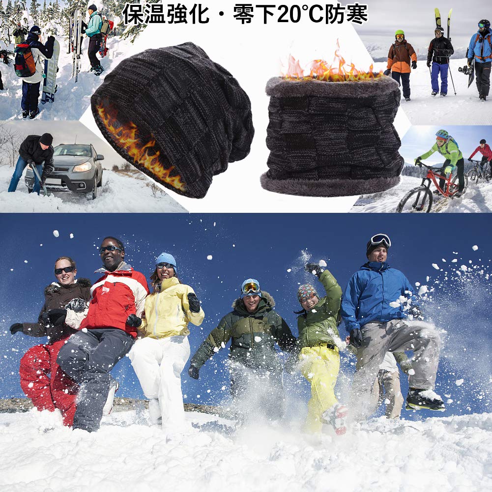 Шарф-манишка, Вязаная шапка, Шапка [Подкладка с начесом, Защита от холода, Усиленное сохранение тепла] Теплый пух внутри, Мягкий эластичный материал, Защита от холода,