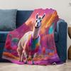 1pc Llama Print Flannel Blanket - Soft All-Season Bedspread with Llama & Llama Pattern, Cozy Bed Cover for Sofa, Bed, or Office