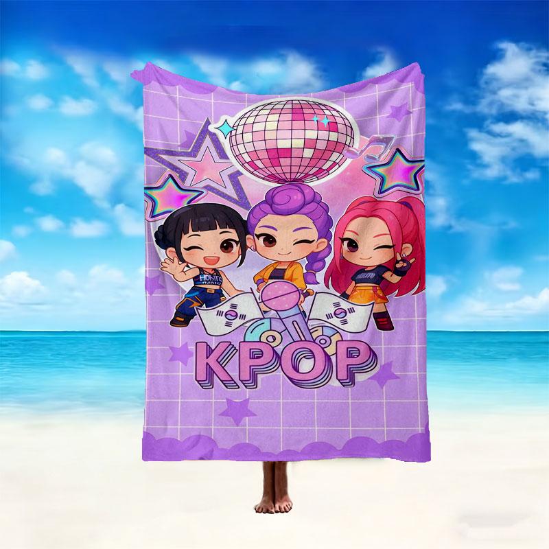 Kpop Demon Hunters Blanket Lightweight Print Throw Blanket For Couch, Bed, Car, A Heartfelt Gift for Your Family and Friends