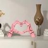 Skeleton Love Gesture Statue Resin Heart Shape Hands Sculpture Gothic Heart Skeleton Finger Gesture Figurine Romantic Halloween Gift