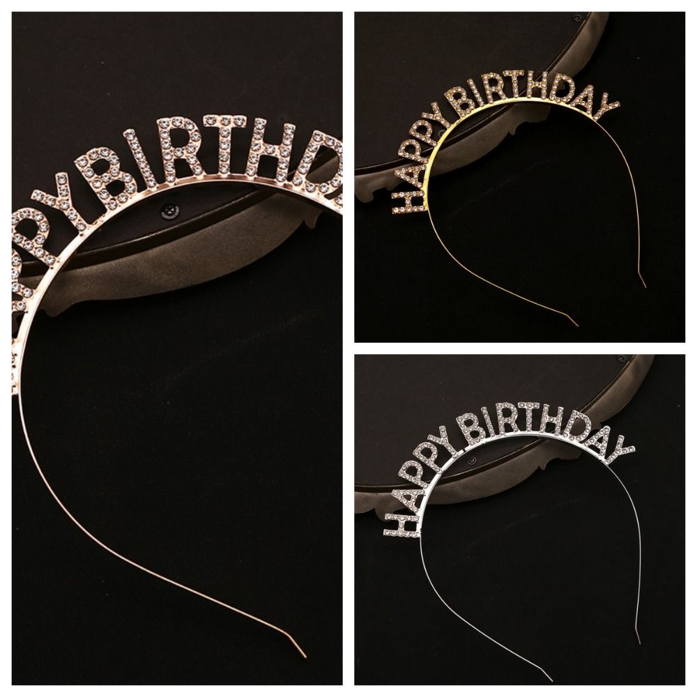 Letter Birthday Queen Headband Female Jewelry Birthday Hair Hoop  Party Atmosphere Hat