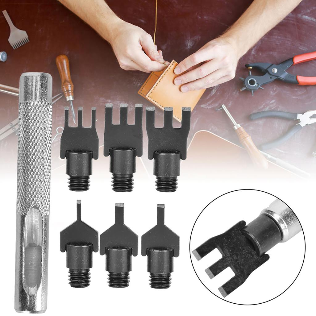 Плоский пробойник из углеродистой стали для пробивания отверстий для шнуровки кожи, инструмент для DIY-резьбы и пробивания ремней