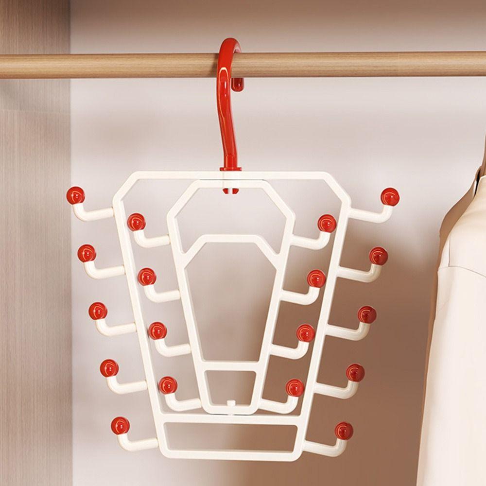 Wall Mounted V Shaped Hanger Rotatable Hat Rack New Multi Hook Organizer