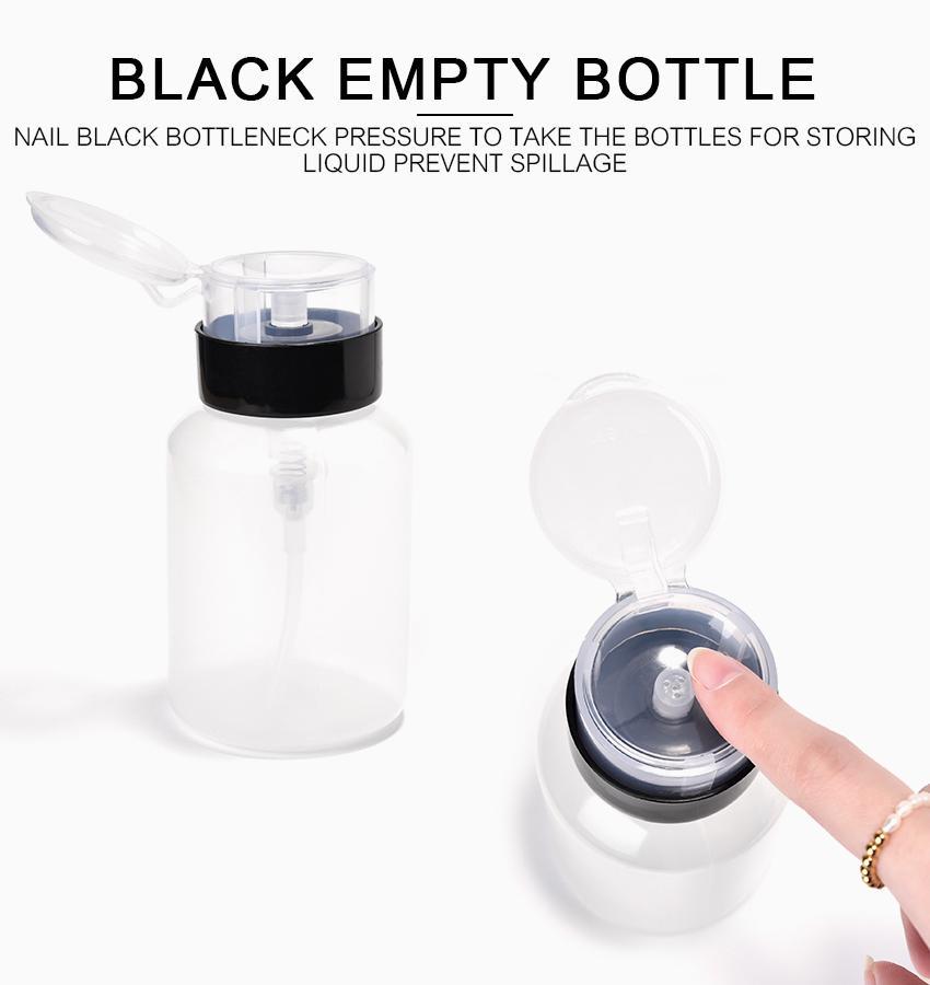 kads 220 мл пустая бутылка-пресс-насос для дизайна ногтей, средство для снятия лака, спиртовое жидкое чистящее средство, пластиковый насос-дозатор, контейнер для макияжа