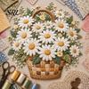 Creative Sewing Projects for Adults Flower Basket Patchwork DIY Kit, Layered Fabric Flowers Crafting Handmade Art Supplies 3D Floral Project