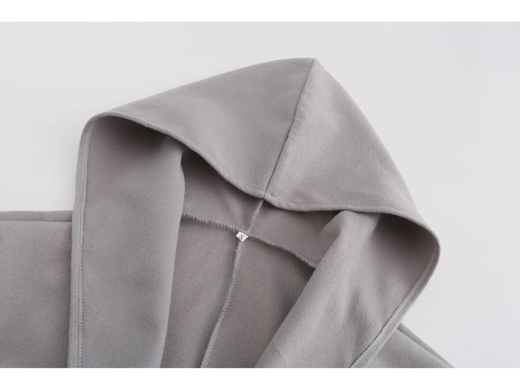 European & American Women's Multi-Color Loose Woolen Hooded Coat - Autumn/Winter Fashion 2020