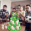 3 Tier Football Sports Soccer Party Cake Display Stand Kid Birthday Dessert Cupcake Rack Stand Baby Shower Party Cake Tray Decor