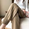 Женские брюки-джоггеры хаки гаремы - Весна/Осень 2025, Свободный крой, Прямая штанина, Брюки с манжетами