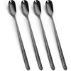 YFWOOD 9.1-Inch Long Handle Iced Tea Spoon, Ice Cream Spoon, Long Coffee Spoons, Stainless Steel Cocktail Stirring Spoons - Set of 4 (Silver)