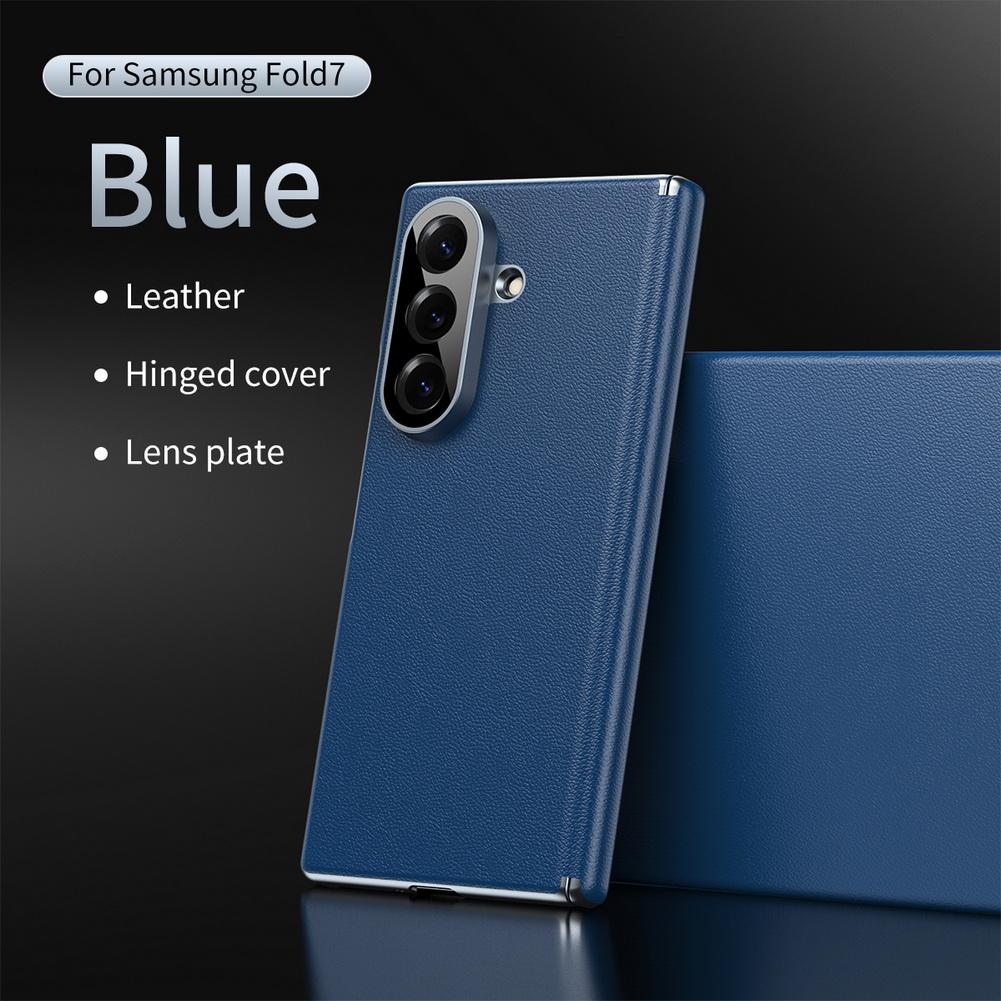Премиальный Чехол-Книжка из Легкой Кожи с Гибким Шарниром для Samsung Z Fold 7 Galaxy Z Fold 6 5 4 Только Защитная Крышка Сзади