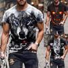 Summer New Style 3D Wolf Print T-shirt Casual Loose Personality Short-sleeved Sports T-shirt