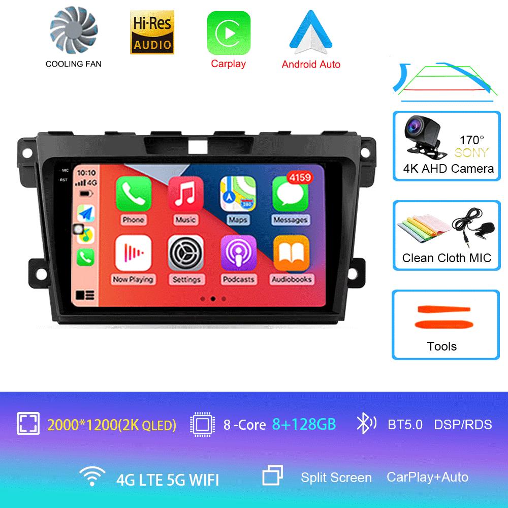 Автомобильное радио Android 14 Carplay для MAZDA 2007 2008 2009 2010 - 2014 CX-7 CX7 CX 7 Навигация GPS Мультимедийный проигрыватель стерео Wi-Fi BT