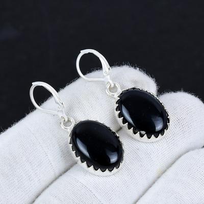 Серьги из натурального черного оникса из стерлингового серебра 925 пробы, серьги-подвески из серебра в стиле бохо, подарки для вечеринок, подарки для нее
