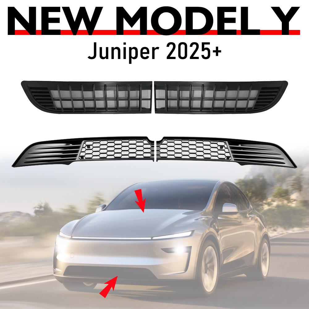 Для Tesla Model Y Juniper 2025 Нижний бампер Сетка от насекомых Пылезащитная Внутренняя решетка вентиляционного отверстия Защитная крышка Аксессуары для путешествий Защита от насекомых