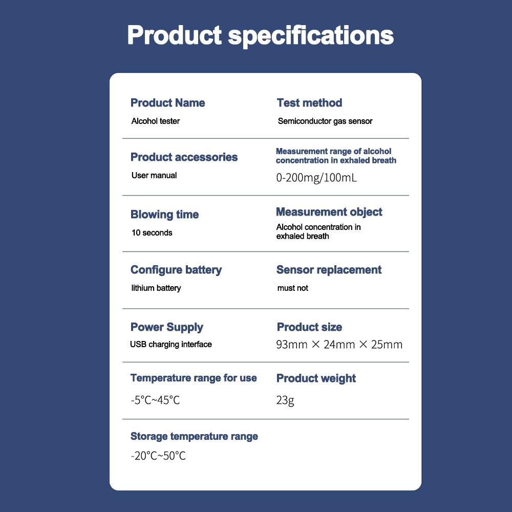 Portable Non-Contact Alcohol Tester with LED Display Alcoholmeter Alcohol Detector Breathalyzer Vehicle Diagnostic Tool Drunk Driving Prevent