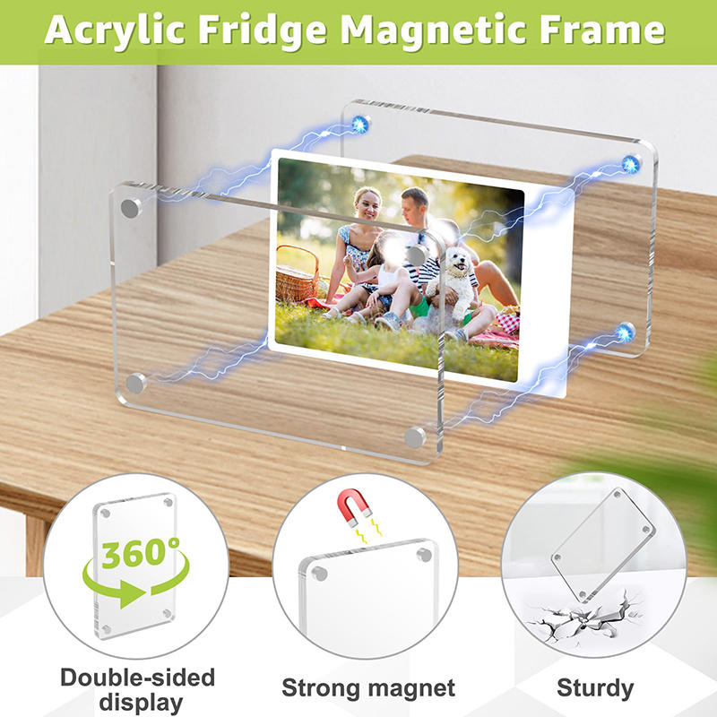 1/6pcs Acrylic Fridge Magnetic Picture Frame Magnetic Transparent Phots for Fridge Locker and Wall Decoration
