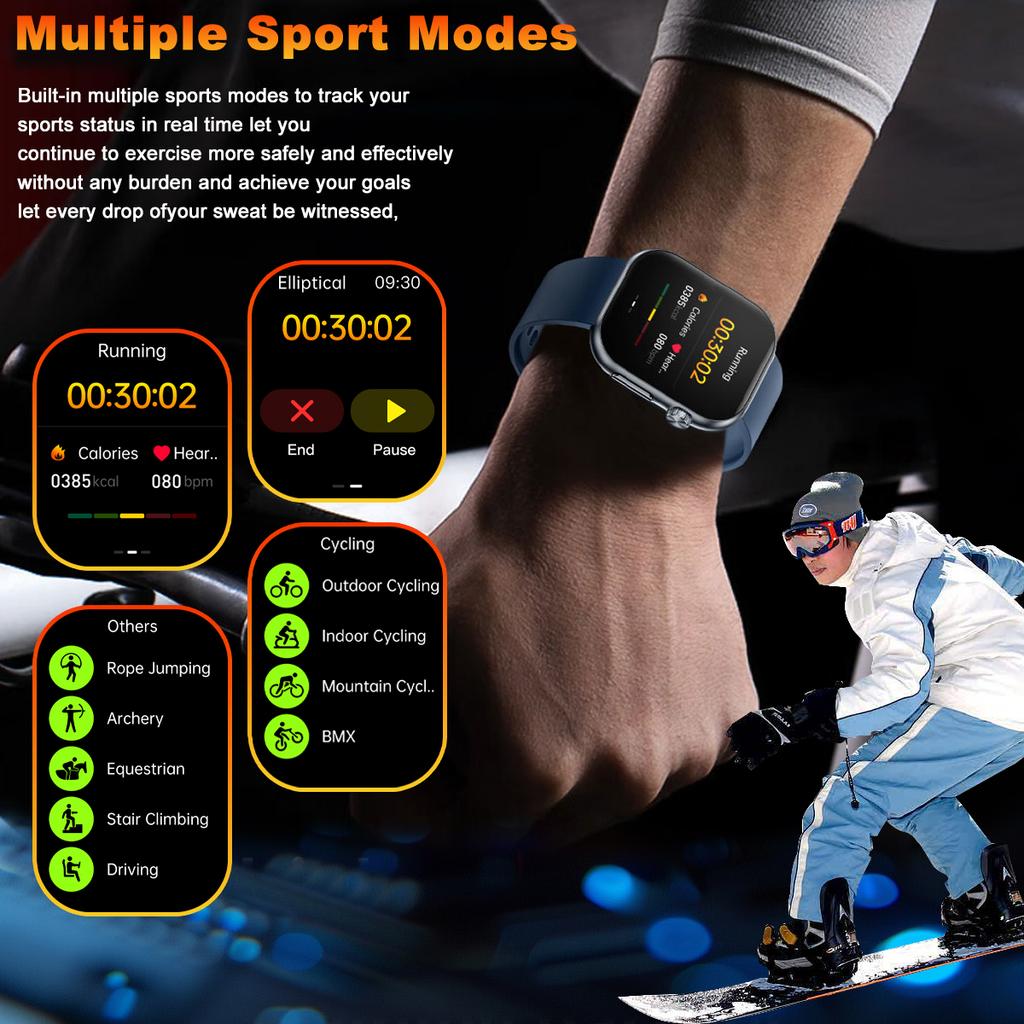 SACOSDING Женские умные часы с экраном Amoled для мужчин, для активного отдыха, Bluetooth, для звонков, ЭКГ, для мониторинга здоровья, для спорта, фитнес-трекера, умные часы