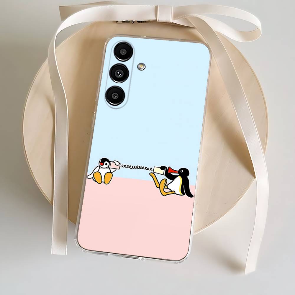 Happy P-Pingu Penguin Phone Case For Samsung S24,30,21,22,23,20 FE,lite,PIus,Ultra,5G,Note,9,10 Transparent Cover