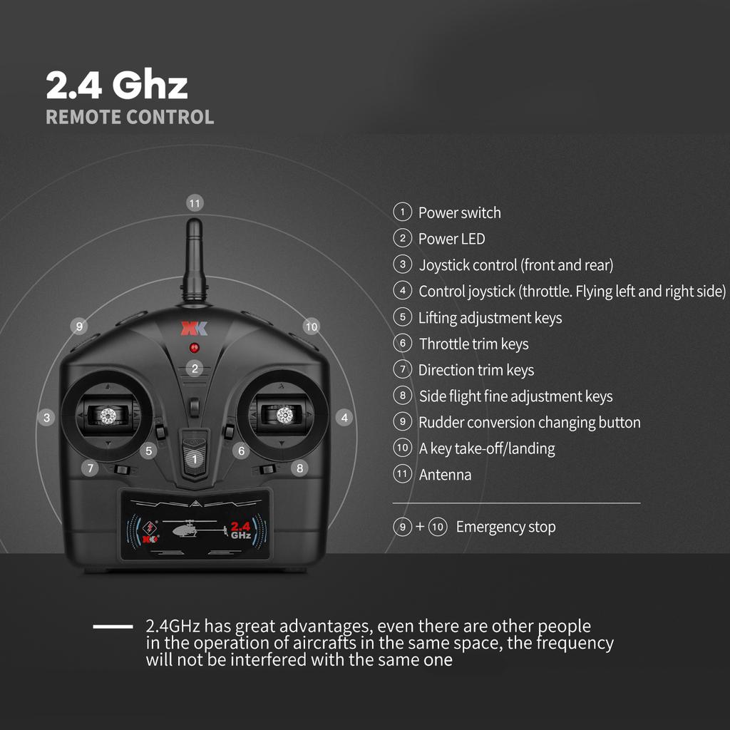 WLtoys XKS K127 RC Helicopter Remote Control Helicopter for Beginners 6-axis Gyro Single Blade RC
