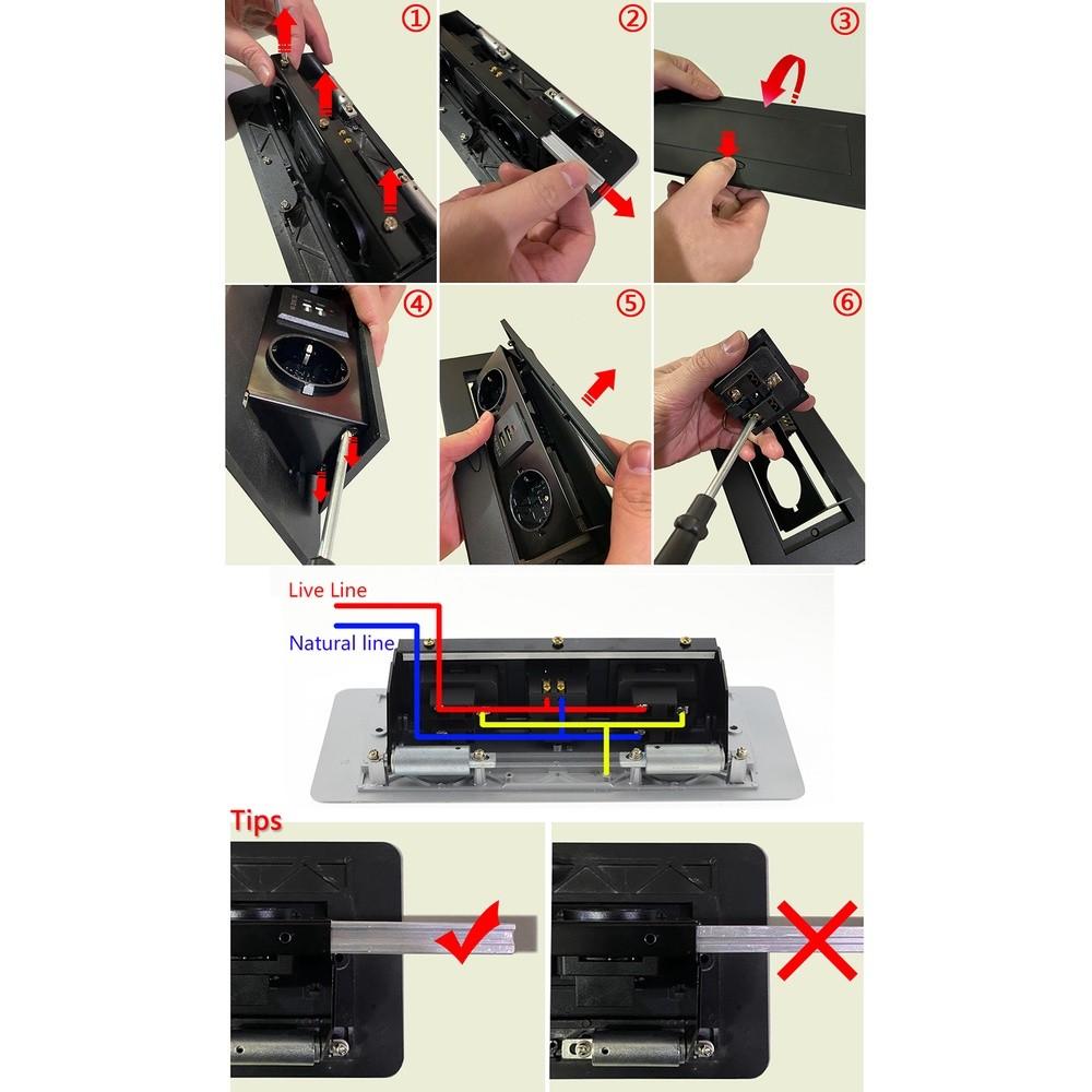 Бытовая настольная универсальная розетка с USB, встроенная в столешницу, выдвижная настольная розетка