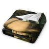 Funny Toilet Paper Mona Lisa Blankets Spring  Warm Cozy Bedding Throws For Adults Living Room Flannel Bedspread Bed Cover