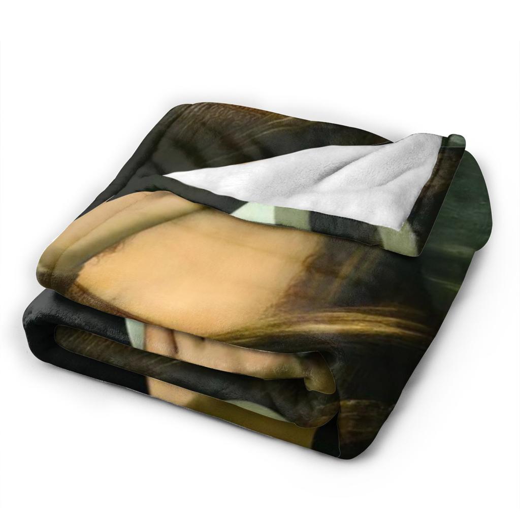 Funny Toilet Paper Mona Lisa Blankets Spring Warm Cozy Bedding Throws For Adults Living Room Flannel Bedspread Bed Cover