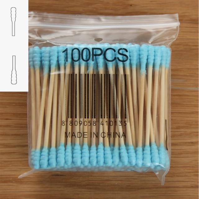 Детские ватные палочки, натуральные ватные палочки, первая помощь для макияжа, палочки для носа и ушей, биоразлагаемые, без хлора, 100 шт.