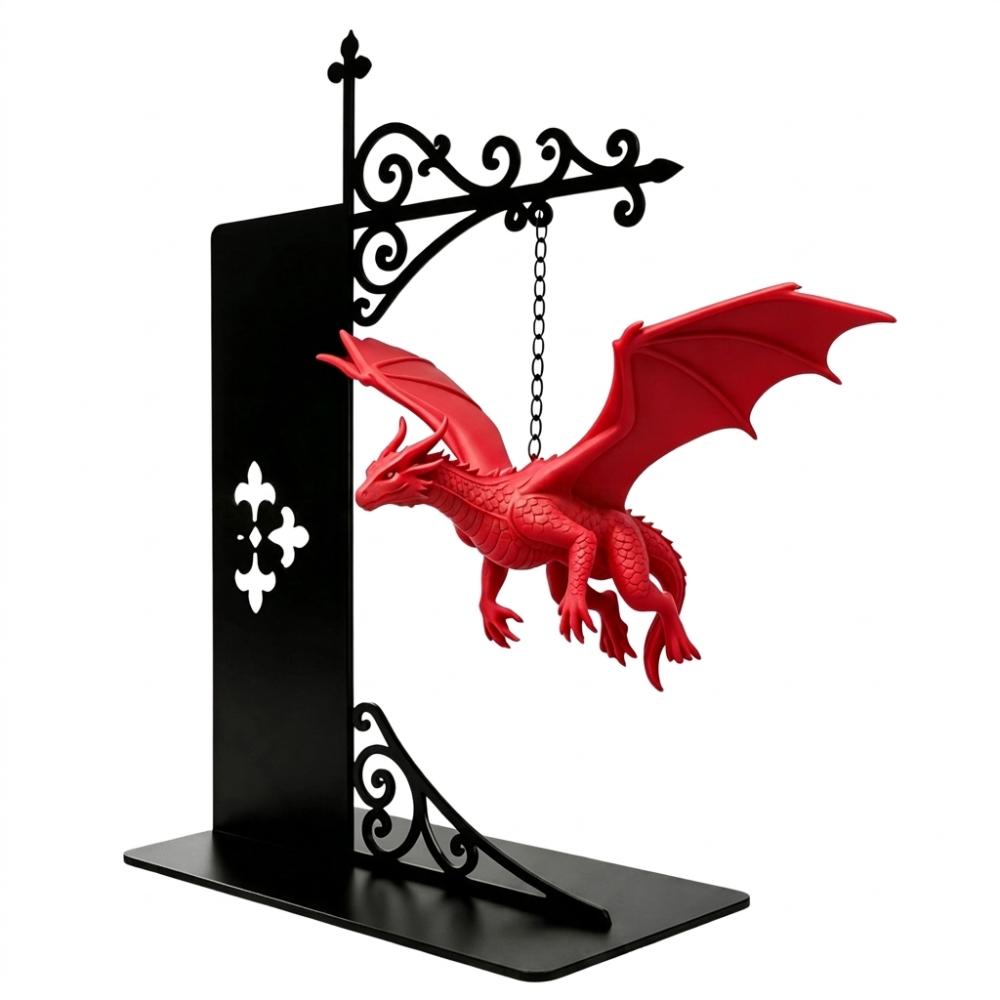 Fantasy Dragon Bookshelf Lamp Gothic Library Bookshelf Lamp Dragon Bookend Light  Book Lovers Gift