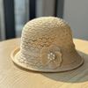 Korean-style fashionable British floral hat for women, summer sun protection hat, French-style rolled brim sun hat, outdoor bucket hat