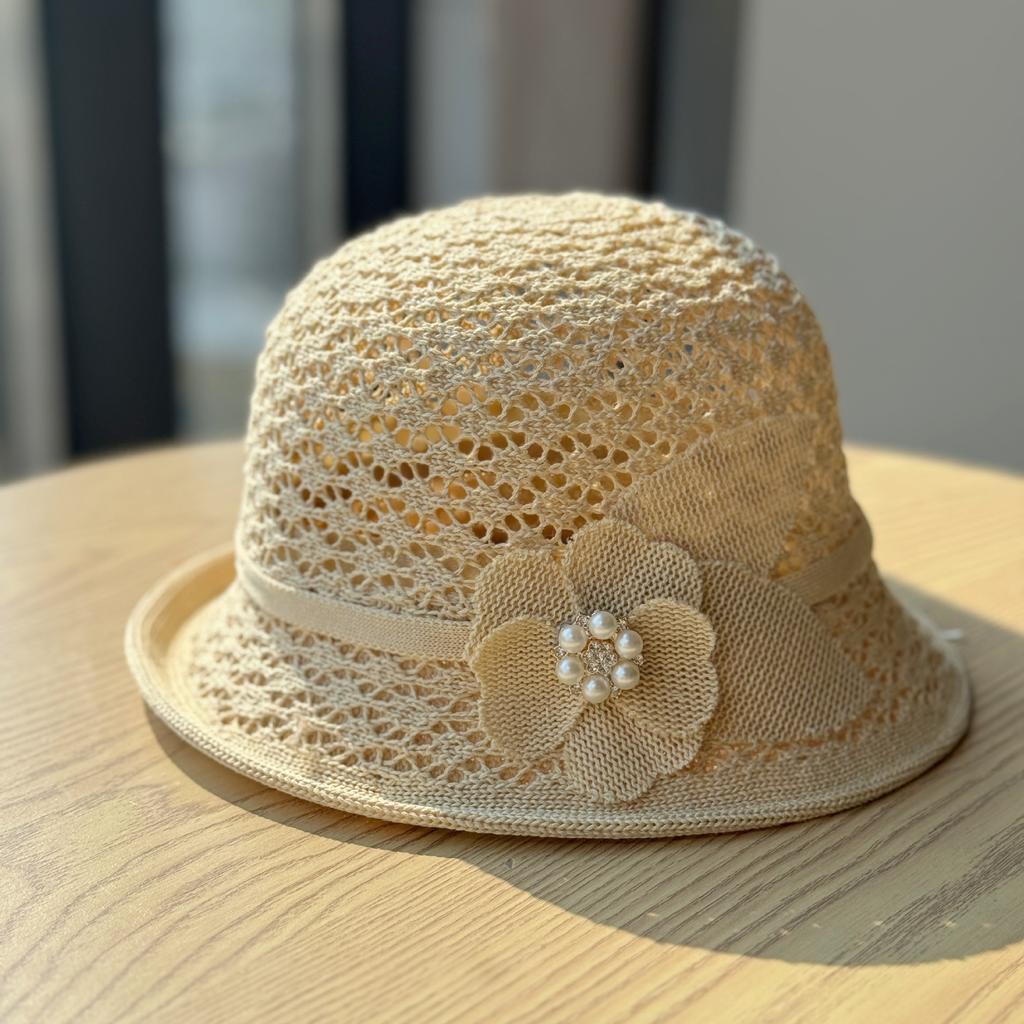 Korean-style fashionable British floral hat for women, summer sun protection hat, French-style rolled brim sun hat, outdoor bucket hat