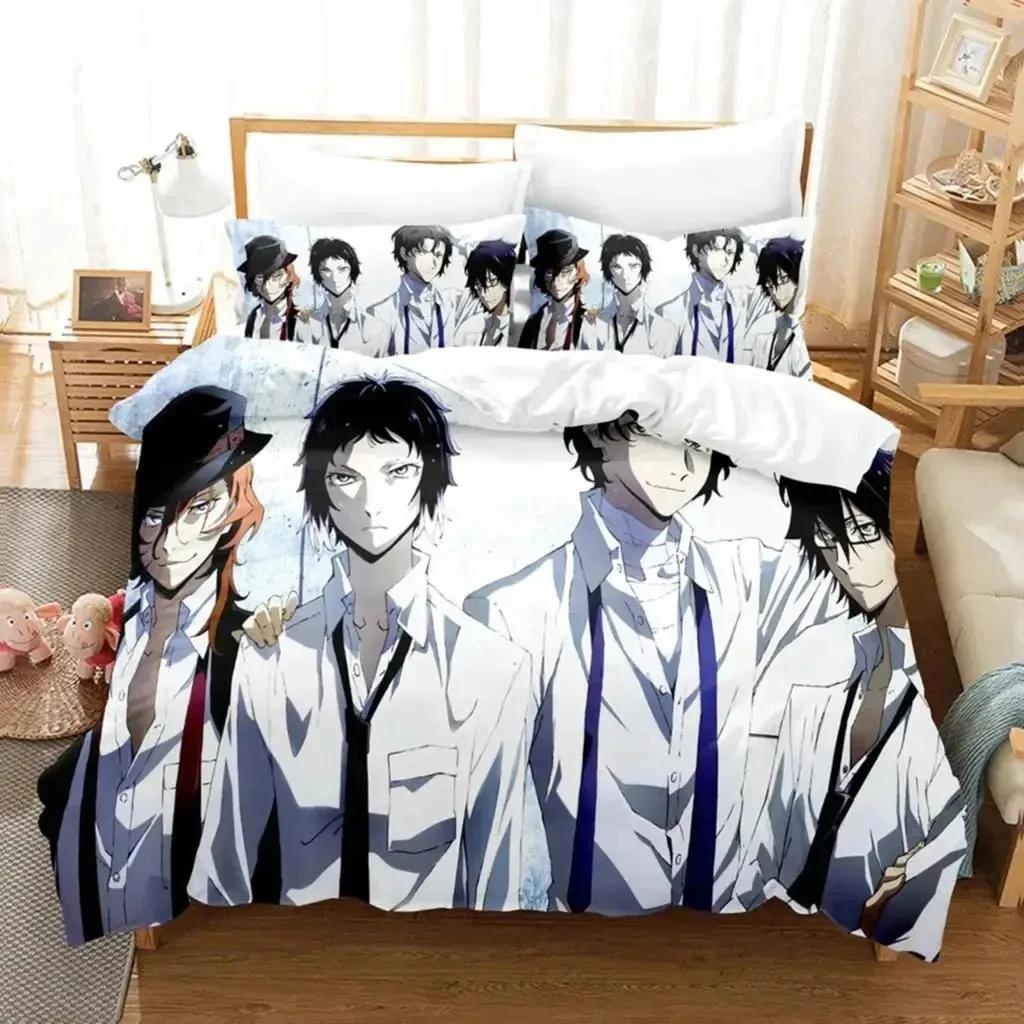 3D-принт аниме Bungo Stray Dogs Комплект постельного белья Double Twin King Пододеяльник Одеяло Наволочка Для Мальчиков Девочек Взрослых Спальня