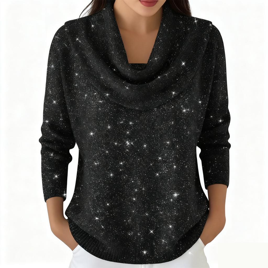 Women's Casual And Fashionable Long Sleeved Knitted Solid Color Top Sweater