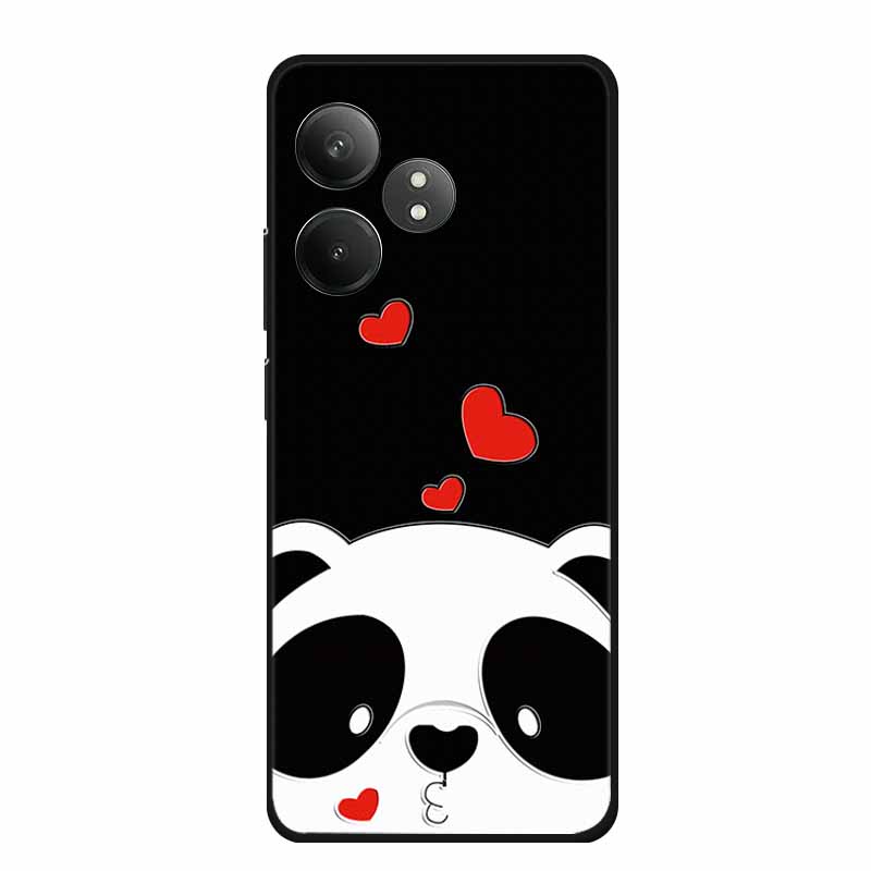 3D Тисненый Чехол Для Realme Narzo N61 Note 60 50 Realme GT 6 6T Neo6 SE C61 C63 Чехол Для Телефона Цветы Черный Силикон Мягкая Задняя Крышка