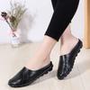 Large Size Hole Shoes Women's Cowhide Comfortable Non-slip Hollow Slippers Mother Shoes Casual Home Doudou Women's Single Shoes