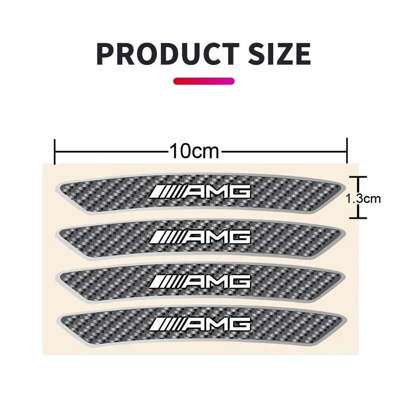BNXP8 4pcs Car Styling Wheel Rims Racing Stickers Badges Auto Decoration For Mercedes benz AMG W204 W203 W212 W211 W124 W210 GLC E