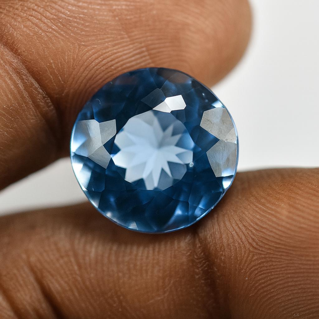 Brazilian Rare Natural Blue Aquamarine Certified 8.2 Ct Round Cut Gemstone