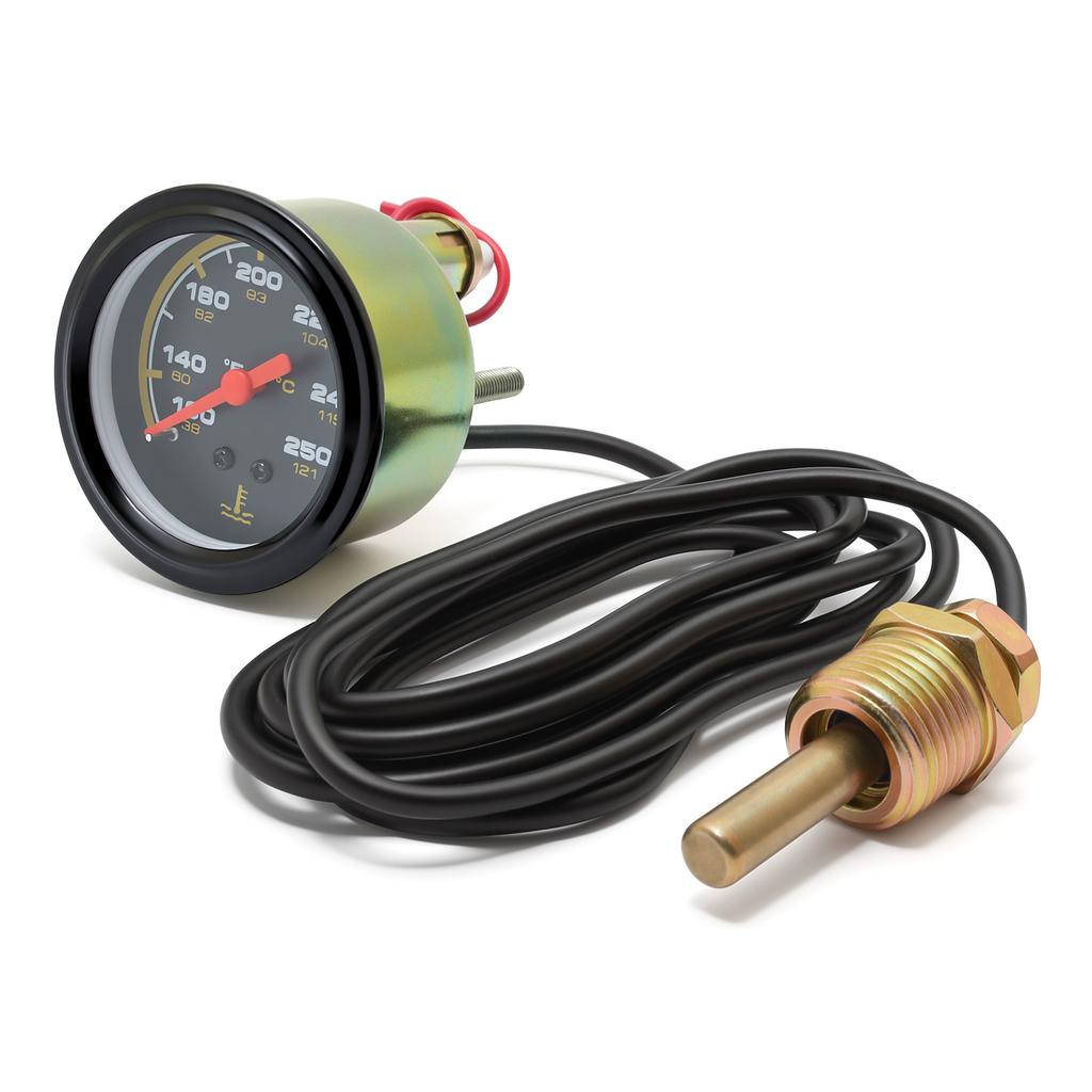 2" 52mm Metal Mechanical Thermometer 38-121℃/100-250℉ Car Water Temp Meter With NPT 1/2-14 Sensor for 12V Car Boat Truck vehicle
