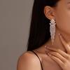 High-end Luxury Full Diamond Earrings for Women, Niche Design Temperament Fringed Stud Earrings