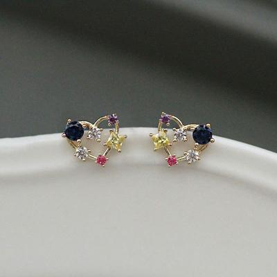 Красивые цветные серьги Touch Love от японских и корейских студентов для женщин, маленькие мини-серьги для женщин