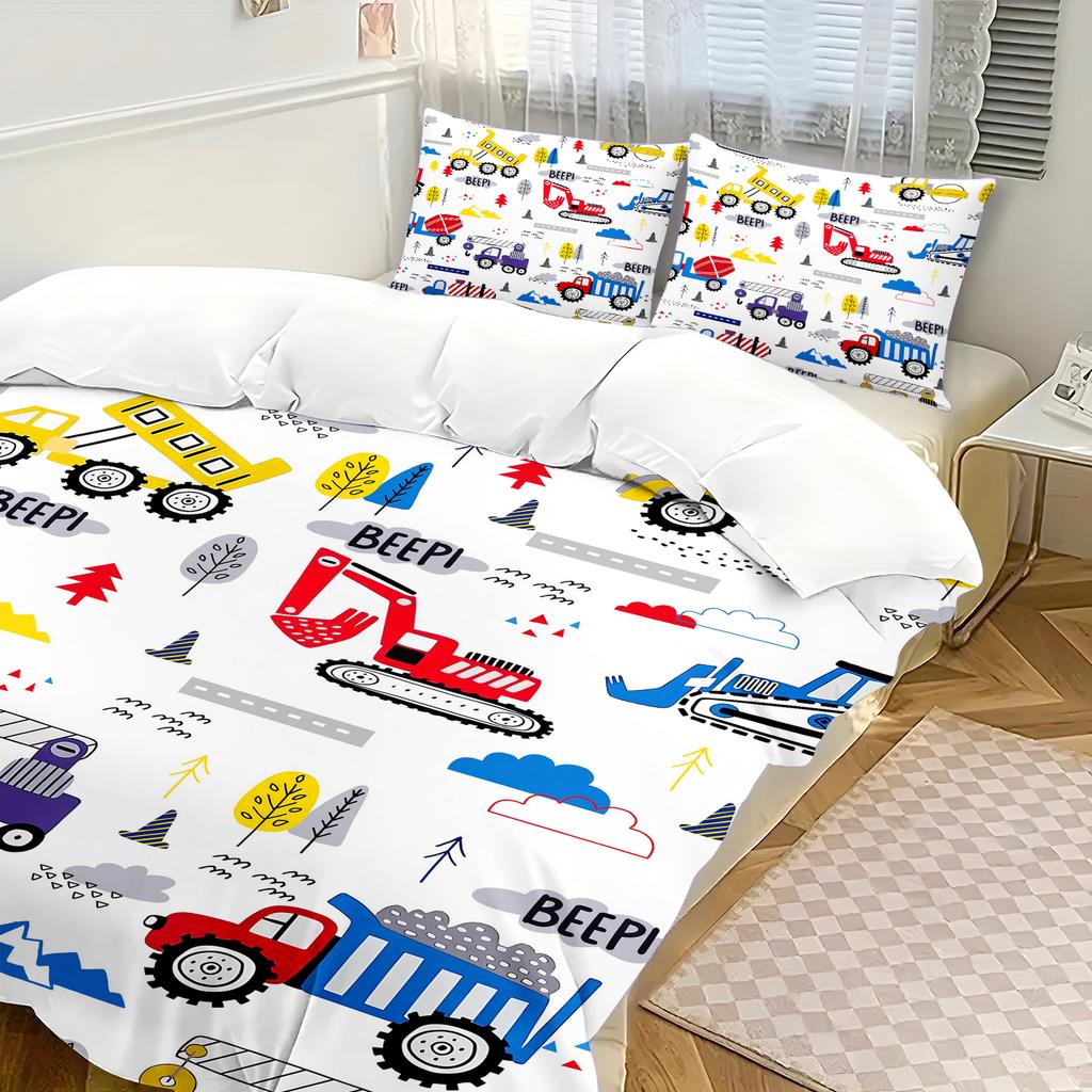 Мультяшный Постельный Комплект Тачки Молния Пододеяльник Инженерная Техника Мальчишеское Постельное Белье Постельное Белье Подарок для Детей